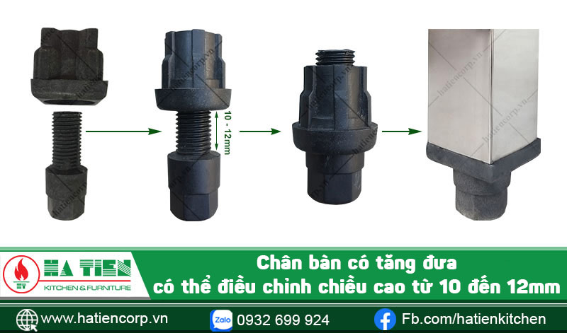 Chân bàn inox có tăng đưa