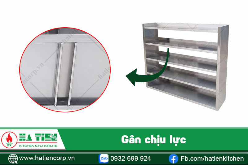 gân kệ bếp inox treo tường 