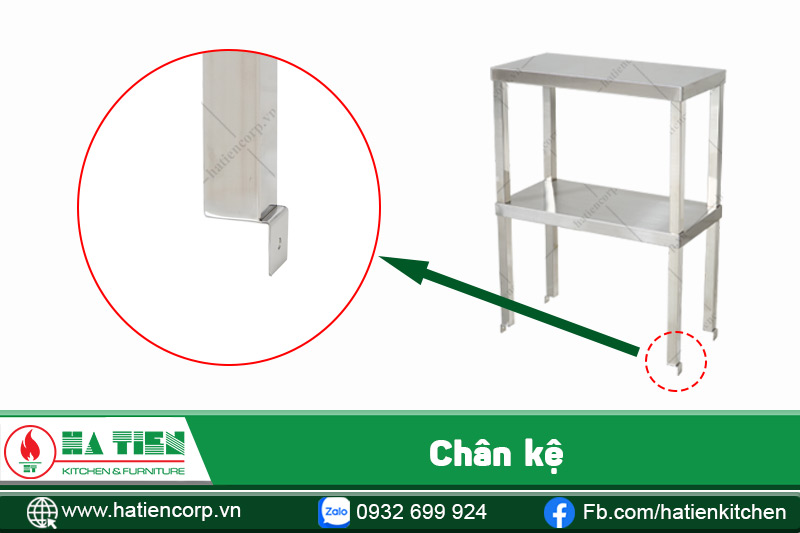 chân kệ để đồ inox 