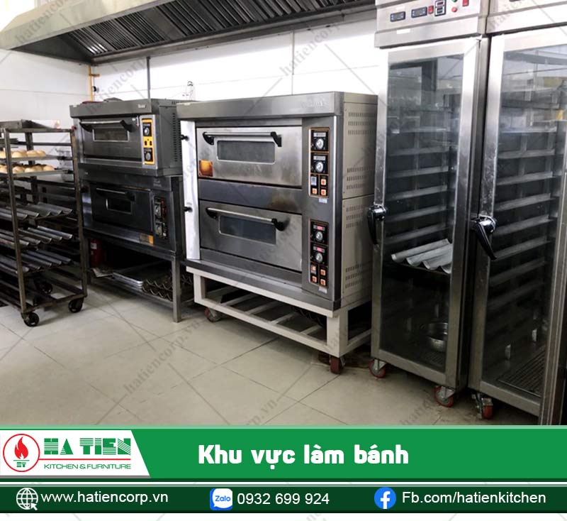 Thiết bị hiện đại, đảm bảo cung cấp đủ nhu cầu làm bánh cho hệ thống nhà hàng cafe
