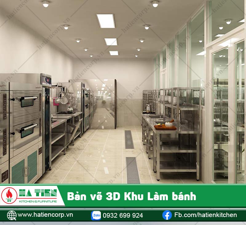 Khu bếp bánh với các thiết bị hiện đại