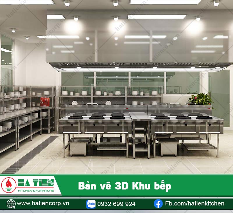 Hệ thống hút khói, hút mùi, đảm bảo bếp luôn thông thoáng