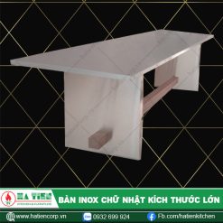 bàn inox chữ nhật kích thước lớn