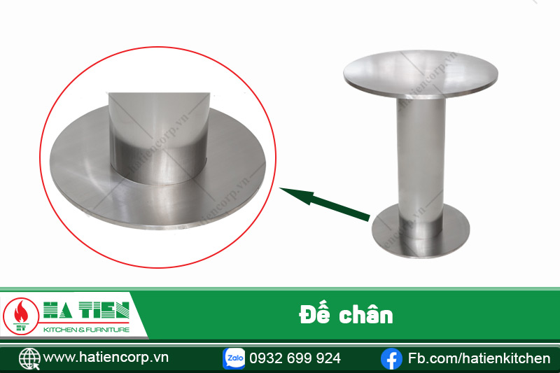 bàn tròn inox có đế