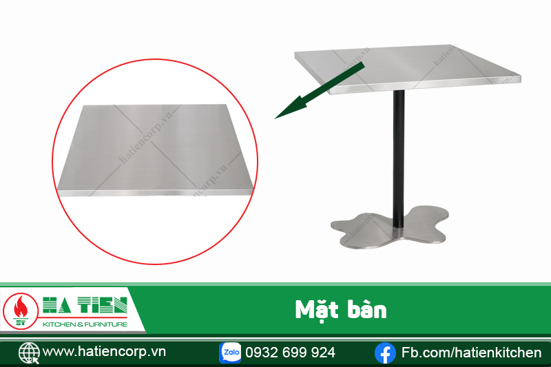 mặt bàn vuông inox