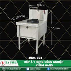 bếp á 1 họng công nghiệp inox 304