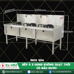 bếp á 3 họng không quạt thổi