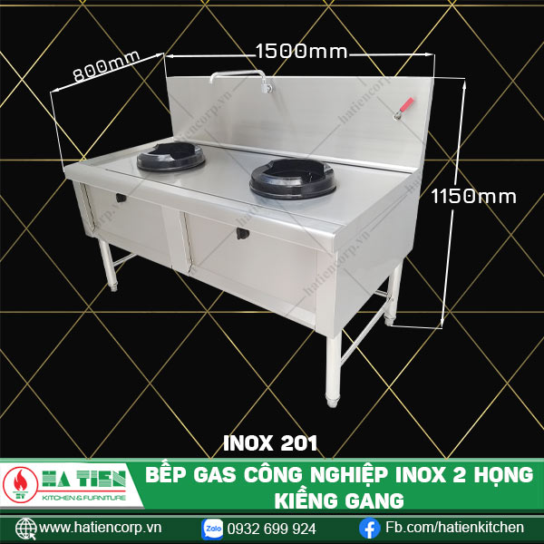 bếp gas công nghiệp inox 201