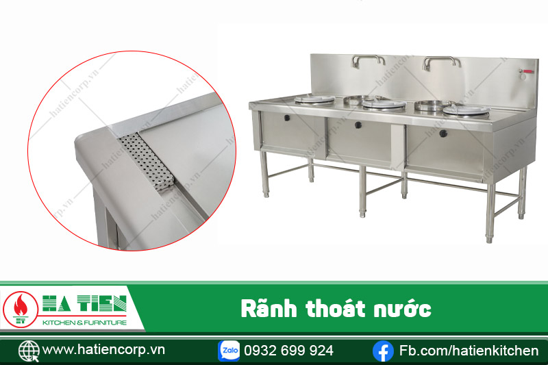 bếp khè có rãnh thoát nước
