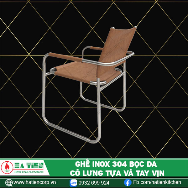ghế inox 304 bọc da