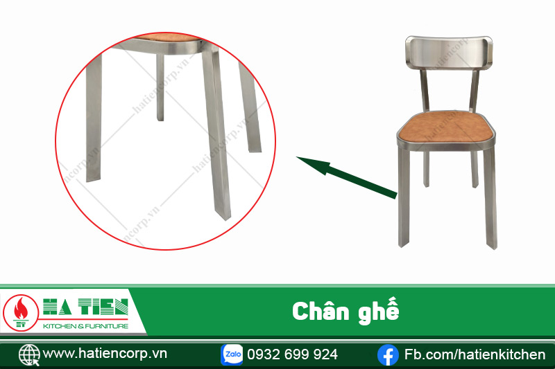 Chân ghế inox bọc nệm