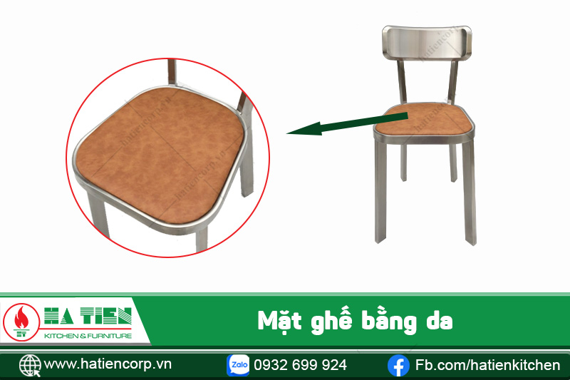 mặt ghế inox bọc nệm
