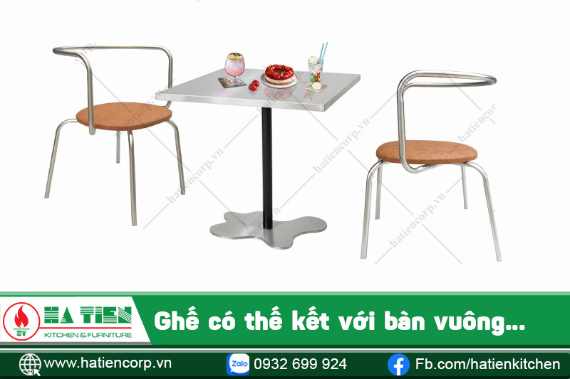 Ghế kết hợp bàn vuông