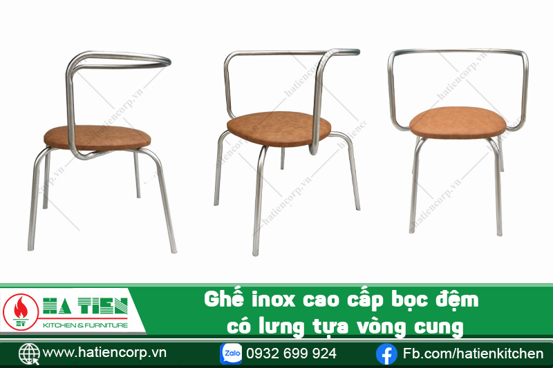 ghế inox cao cấp lưng tựa vòng cung