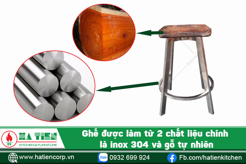chất liệu của ghế inox cao