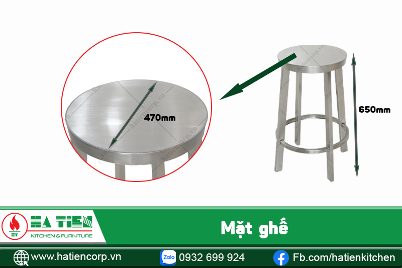 mặt ghế inox tròn