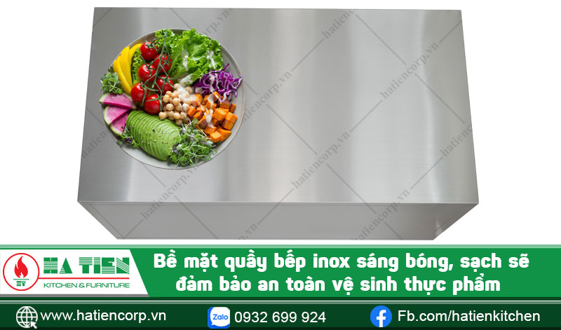 mặt quầy bếp đảm bảo an toàn vệ sinh thực phẩm