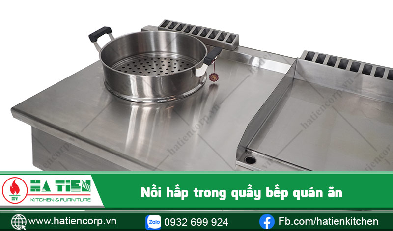 Nồi hấp trong quầy bếp quán ăn