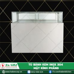 tủ bánh kem inox 304 kính phẳng