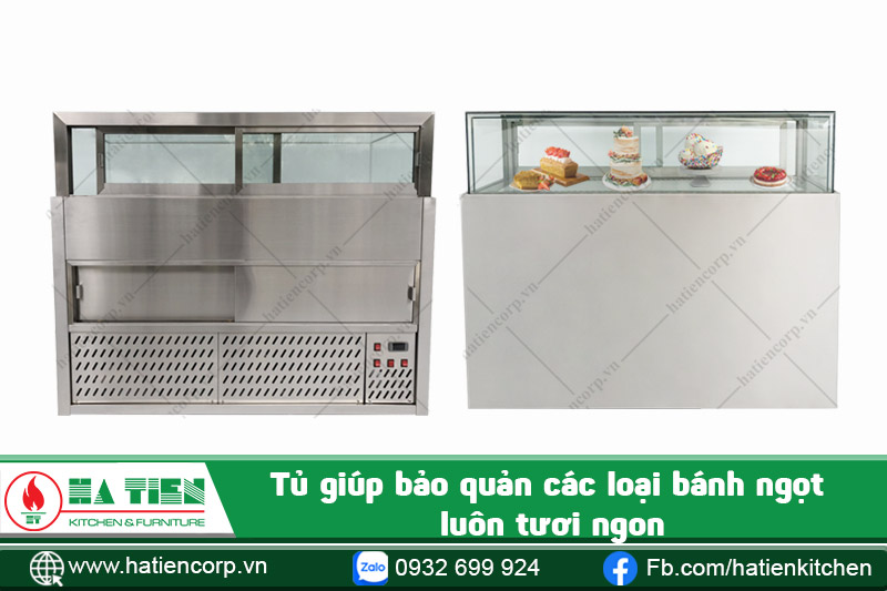 tủ bánh kem giúp bảo quản thức ăn tươi ngon