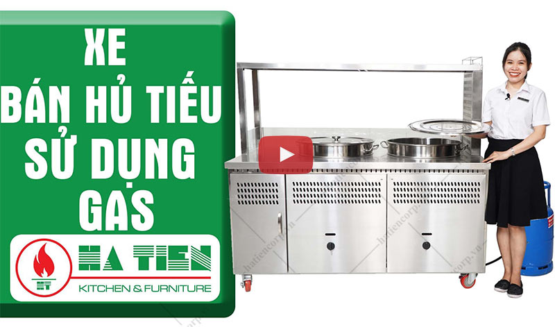 Xe hủ tiếu inox dùng gas Xe hủ tiếu inox dùng gas
