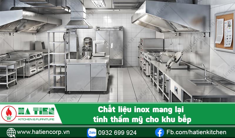 Chất liệu inox trong bếp nhà hàng