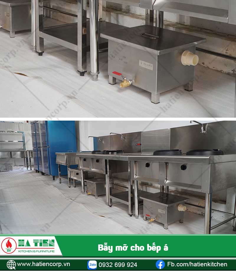 Lắp đặt các bẫy mỡ để lọc dầu mỡ. Ngăn chặn việc tắc cống thoát. Đảm bảo tiêu chuẩn an toàn thực phẩm