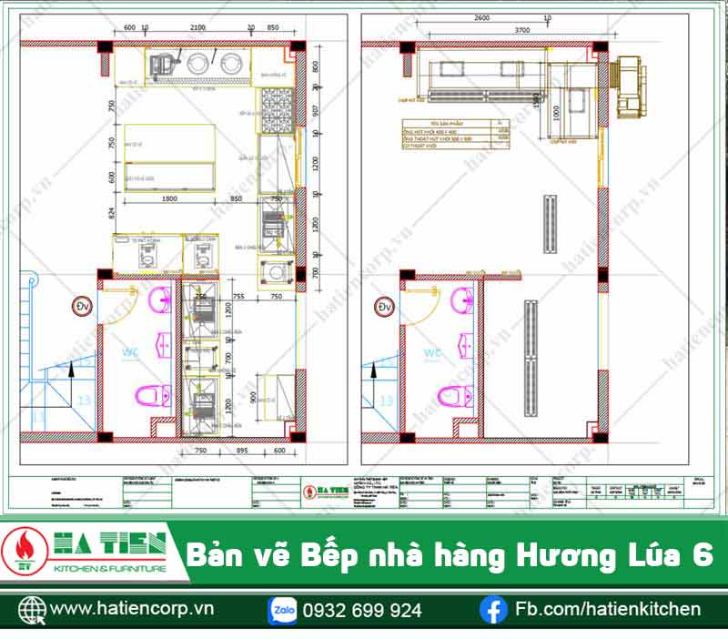 Bản vẽ bếp nhà hàng Hương Lúa 6