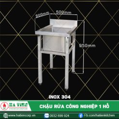 chậu rửa công nghiệp 1 hố 500