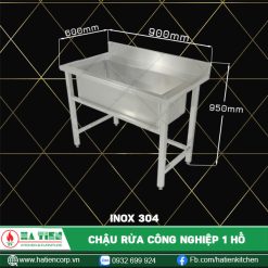 chậu rửa công nghiệp 1 hố kích thước 900