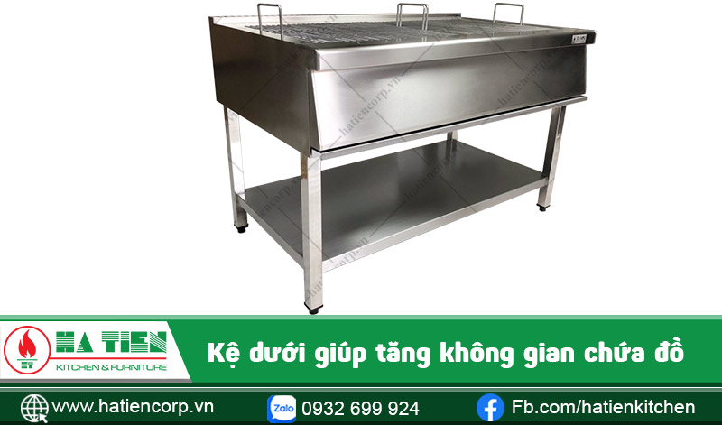 Kệ dưới bếp nướng than bằng inox