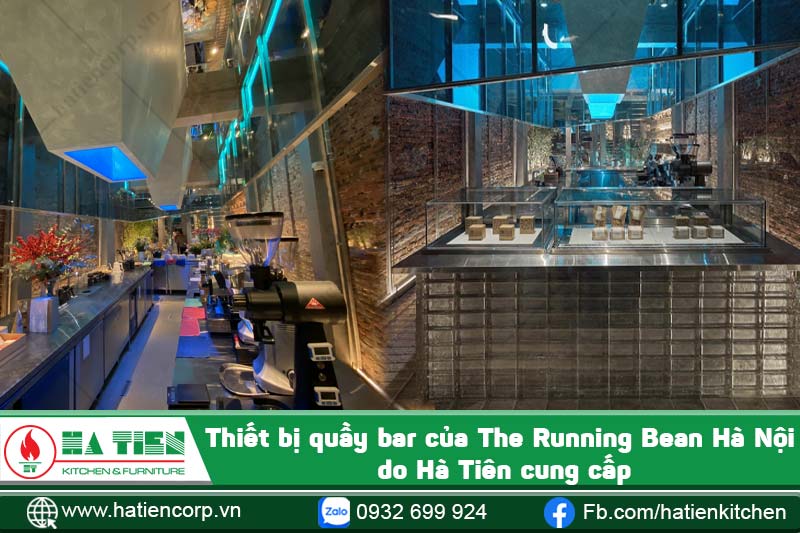 thiết bị quầy bar của The Running bean do Hà Tiên sản xuất
