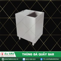 thùng đá inox quầy bar góc nghiêng