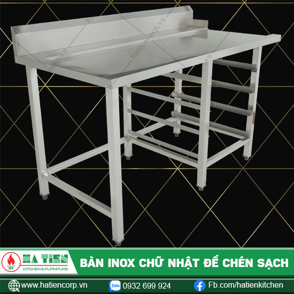 Bàn để chén sạch bằng inox 304