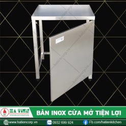 Bàn inox cửa mở