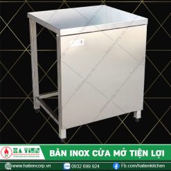 Bàn inox có cửa mở tiện lợi