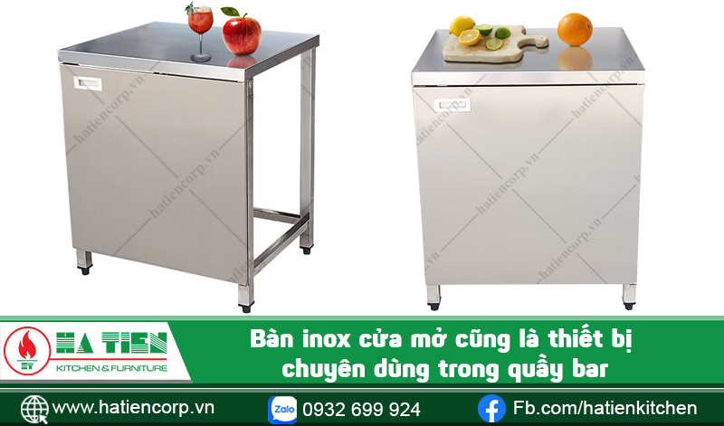 Bàn inox cửa mở