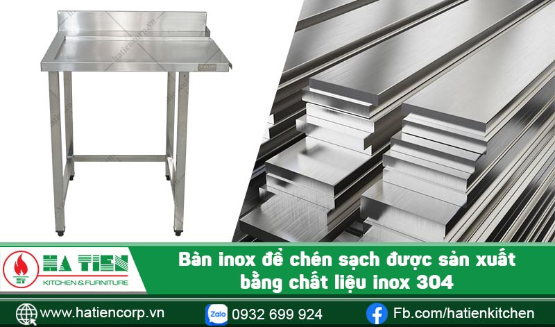 Chất liệu bàn inox để chén sạch