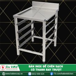 Bàn inox có thanh ray trượt