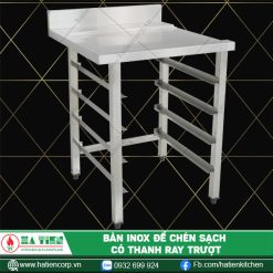 Bàn inox nhỏ để chén sạch