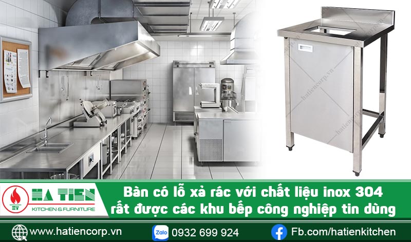 Chất liệu bàn inox trong bếp công nghiệp