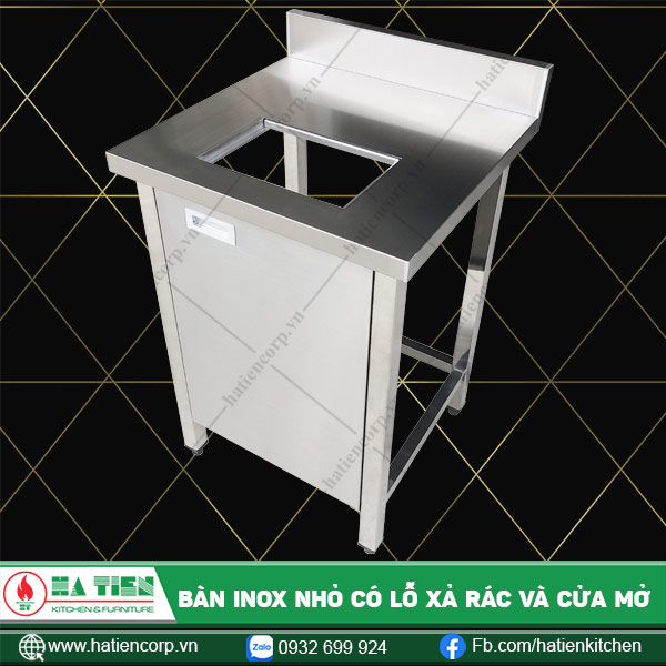 Bàn inox có lỗ xả rác