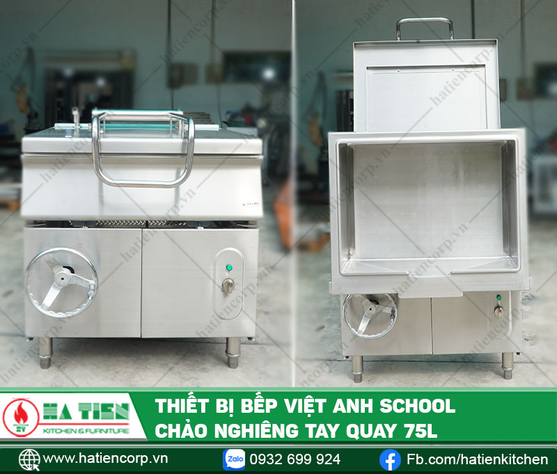 Chảo nghiêng tay quay dùng điện