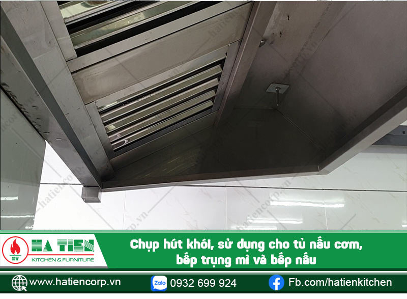 Chụp hút khói, hút mùi được đặt phía trên tủ nấu cơm, bếp nấu, bếp trụng mỳ...