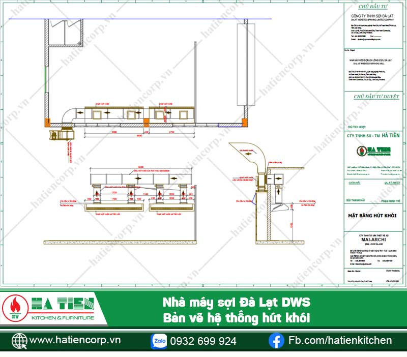 Bản vẽ chi tiết hệ thống hút khói và hút mùi