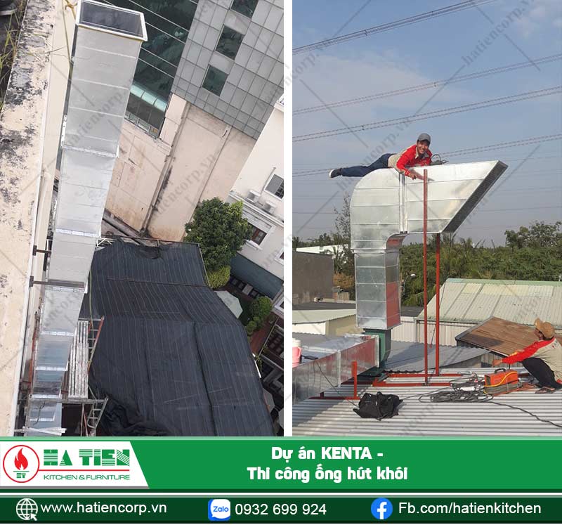 Hệ thống hút khói bao gồm quạt, chụp hút và ống hút khói