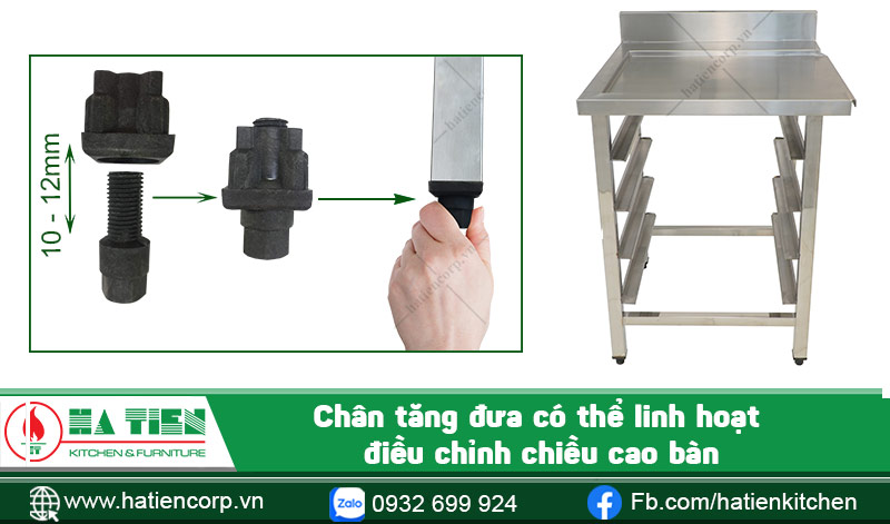 Chân bàn inox để chén sạch