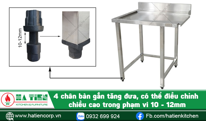 Chân bàn inox để chén sạch