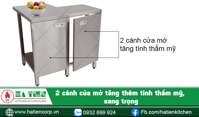 2 cánh cửa mở tăng tính thẩm mỹ