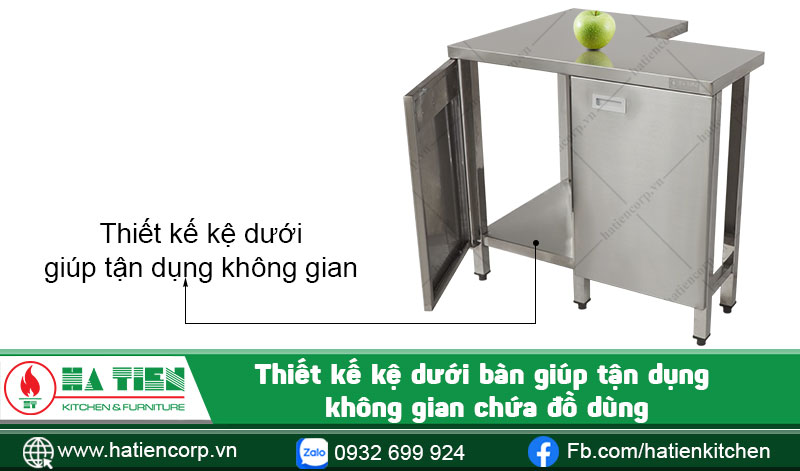 Thiết kế kệ dưới bàn inox nhỏ